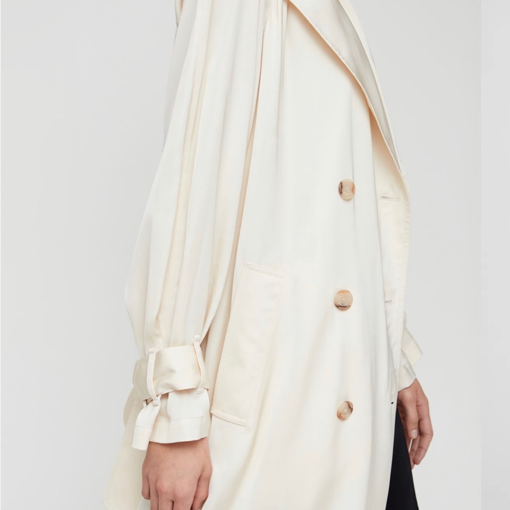 Aritzia Babaton Carson Cream new Trench Business Formal Casual Relaxed Coat Sz S - Picture 7 of 10